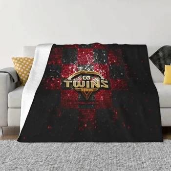 Одеяла для любителей бейсбольной команды Lg Twins с флисовым принтом, многофункциональные легкие тонкие одеяла для домашнего офиса