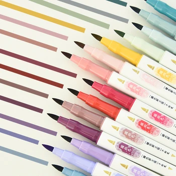 4 шт./компл. Ретро Цветные художественные маркеры, двусторонняя ручка для рисования от руки, Студенческая линейная ручка для рисования, краска для надписей
