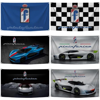 Флаг Pininfarinas размером 2 × 3 фута 3 × 5 футов, Гобеленовый баннер с цифровой печатью гоночного автомобиля из полиэстера для декора