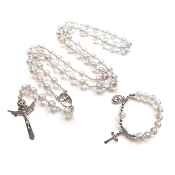 Католическое ожерелье с четками, кулон, браслет, цепочка из религиозных акриловых бусин, прямая поставка