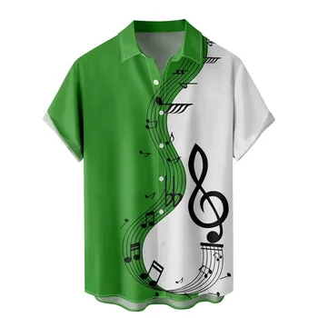 2024 Новая популярная мужская рубашка с 3D-принтом Harajuku Super Large Harajuku с коротким рукавом, воротником и карманом 5XL