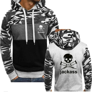 Весна осень Новый логотип Jackass Forever С принтом на заказ, Сшитый мужской пуловер с капюшоном, хлопковая теплая повседневная мужская спортивная одежда с капюшоном