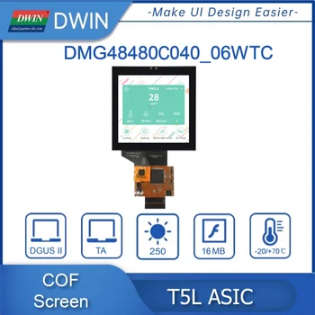 DWIN Оригинальный T5L ASIC 4,0 дюйма 480 * RGB * 480 16,7 М Цветов COF IPS Экран Емкостная сенсорная панель (TA)/ЖК-модуль DGUSII
