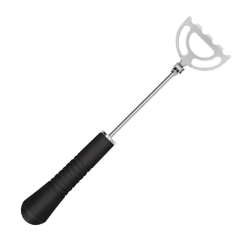 Лопатка для приманки для креветок SANLIKE Портативная Вращающаяся лопатка из нержавеющей стали, приманка для рыбы с черной противоскользящей рукояткой, аксессуар для рыболовных снастей
