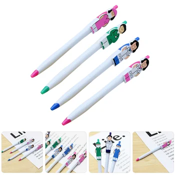 Шариковые ручки нажимного типа, 4шт, многофункциональные шариковые ручки, забавные мультяшные ручки, новинка, шариковые ручки