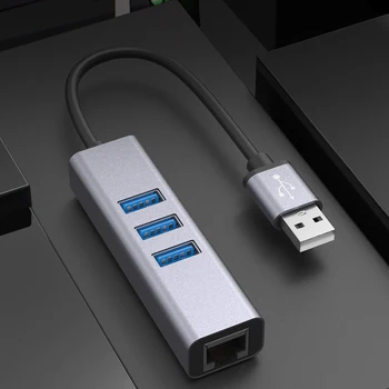 4 В 1 USB-Разветвитель Адаптер Удлинитель RJ-45 порт Игровой Концентратор USB конвертер USB 2.0 док-станция Для ноутбука Многофункциональный USB-концентратор