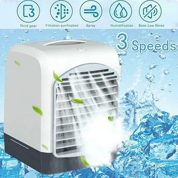 Портативный мини-настольный кондиционер, USB-небольшой вентилятор, охлаждающий Увлажнитель воздуха, Ароматерапевтический охладитель воздуха с резервуаром для воды со льдом