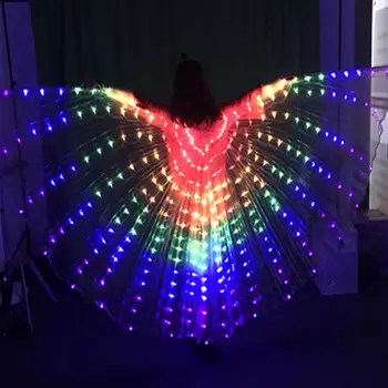 Светодиодные крылья для вечеринки на Хэллоуин, украшение для косплея, Танец живота, светодиодное крыло бабочки, Красочное крыло, светящиеся крылья, накидка-бабочка