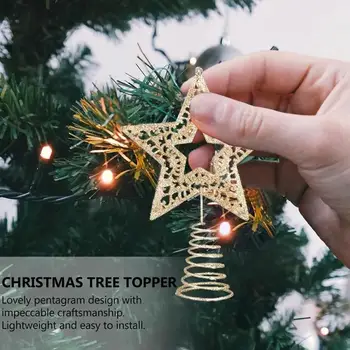 Рождественская елка, выдалбливают пятиконечную звезду, Снежная проволока, Праздничные украшения, Подвеска, Изысканные рождественские поделки, Христос F7K0