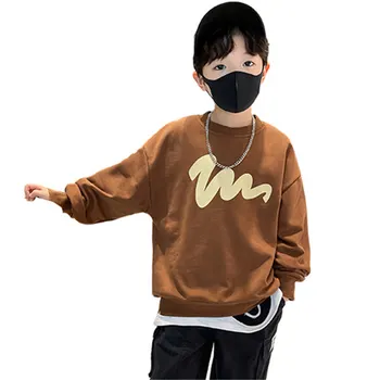 Толстовки MODX Size для мальчиков, новые весенне-осенние детские топы в корейском стиле с модным принтом и длинными рукавами, свободная одежда