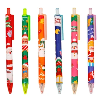 10 Штук рождественской шариковой ручки, убирающейся шариковой ручкой, пишущей плавно для детского класса, Наполнители для пакетов с рождественскими подарками