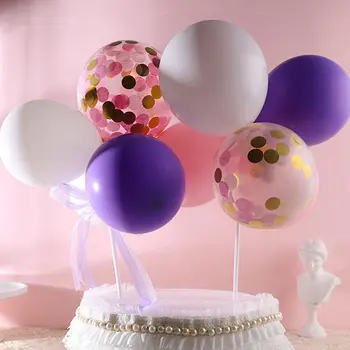 1шт Красочный шар Связка Глиняных шариков Топпер для торта Креативная Открытка для кексов Флаг День рождения Детский Душ Украшение десерта