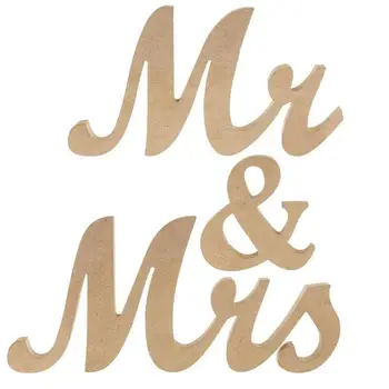 Деревянные буквы Mr & Mrs в винтажном стиле для свадебного украшения, украшение своими руками