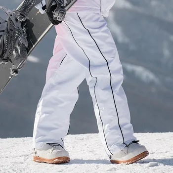 2024 Новые Свободные лыжные брюки, мужские альпийские спортивные брюки, зимние профессиональные Водонепроницаемые Ветрозащитные спортивные брюки, теплая женская одежда для катания на лыжах