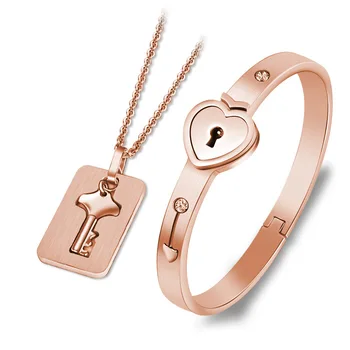 Креативный браслет-цепочка с замком любви, Открывающийся Ключом, Браслет для подарков на годовщину влюбленных, Аксессуары для подарков