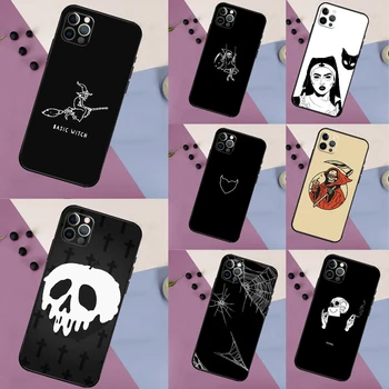 Чехол Gothic Witch Satan Для iPhone 15 14 13 12 11 Pro Max Plus XR X XS Max SE 2020 2022 Мягкий Чехол-Бампер