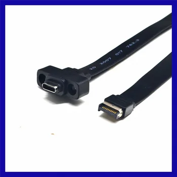 Разъем USB 3.1 типа E на передней панели к USB-C, Кабель расширения типа C, разъем материнской платы компьютера, Проводная линия шнура, 80 см