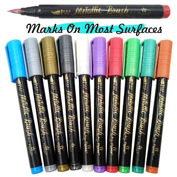 10 цветов металлическая ручка покрашена краской перманентный маркер для стеклянных скал карты Керамический диск DIY скрапбукинг принадлежности для рисования 