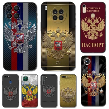 Черный Чехол из Тпу Для Huawei Honor X9 X8 50 Lite Pro 10 lite Nova Y70 Y90 PLUS 5t 8 9 4G 5G 8i Россия Российские Флаги