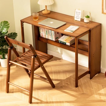Складной стол, Компьютерный стол, письменный стол для студентов, Небольшой рабочий стол из массива Дерева, Прикроватная тумбочка для спальни, Письменный стол