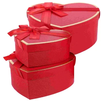 Подарочная коробка 3 шт Коробки для подарков Подарки на день рождения Упаковка конфет Цветы в форме сердца Картонная упаковка День Святого Валентина