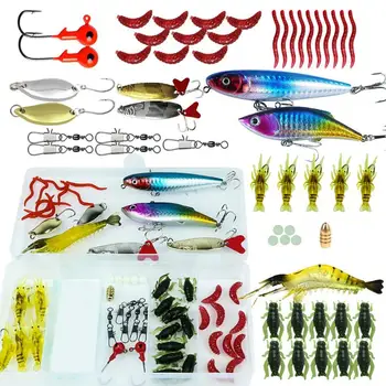 Набор рыболовных приманок для окуня, набор рыболовных приманок для морской и пресноводной рыбалки, набор рыболовных приманок с коробкой для снастей для окуня