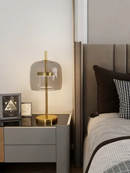 Современная минималистичная стеклянная лампа Nordic Master Bedroom Light Роскошная настольная лампа