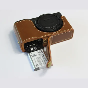 Половина чехла из искусственной кожи для RICHO GRIII, сумка для фотоаппарата Ricoh GR3, жесткий корпус с отверстием для аккумулятора