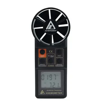 AZ8904 Ручной вентилятор, измеритель расхода воздуха, Температурный Анемометр, тестер скорости воздуха, измеритель скорости ветра