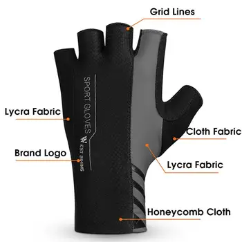 1 пара велосипедных перчаток, Высокоэластичные велосипедные перчатки, Дышащие перчатки для верховой езды