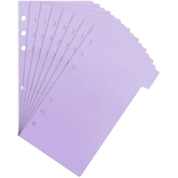 6 шт. Разделители для блокнотов Пластиковые вкладки для переплета Перфорированный блокнот Ручной счет Перфорированный Цветной