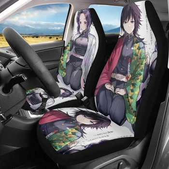 Чехлы для автомобильных сидений Anime Ghost Face Blade, декор интерьера транспортных средств для женщин и мужчин, только для передних сидений, универсальная посадка, 2 упаковки, прочный
