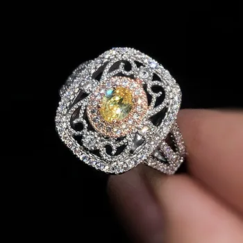 Винтажное женское кольцо квадратной формы, покрытое льдом, с микро-прокладкой, блестящий циркон, ослепительное кольцо невесты, Обручальное кольцо, ювелирные изделия R663