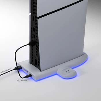 Вертикальная охлаждающая подставка, зарядное устройство с двойным контроллером и RGB-подсветкой, зарядная база, 3-уровневый охлаждающий вентилятор для консоли Playstation Slim