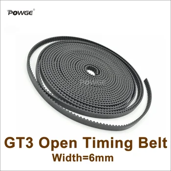 POWGE GT3 Ширина Зубчатого Ремня = 6 мм Подходит для 3GT Шкив 3GT-6 Резиновый 3GT 6 Открытый Синхронный Ремень Аксессуар для 3D-принтера