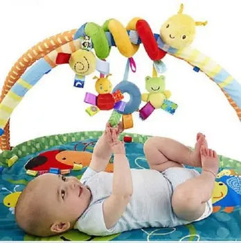 2021 Детские игрушки, милая музыкальная спиральная кроватка, коляска, автокресло, подвесные игрушки для животных, погремушки для маленьких мальчиков и девочек, колокольчик для кровати