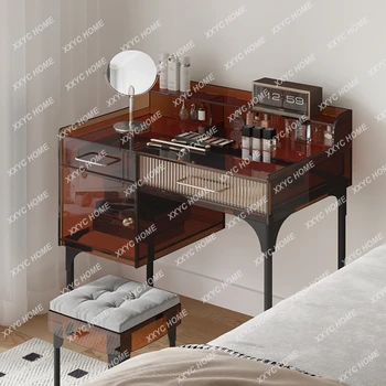 Легкий роскошный Туалетный столик для спальни, небольшой квартиры, комод для макияжа, шкаф для хранения, встроенный письменный стол