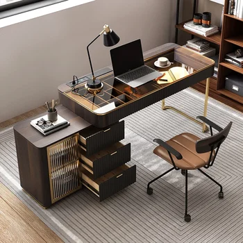 Роскошный угловой стол для домашнего кабинета, телескопический компьютерный стол, скандинавский простой современный письменный стол