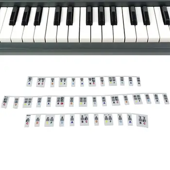 Наклейки на клавиатуру пианино Съемные Наклейки на клавиатуру пианино Руководство по игре на граблях для фортепиано Выучите ноты, маркер мгновенно накладывается для начинающих