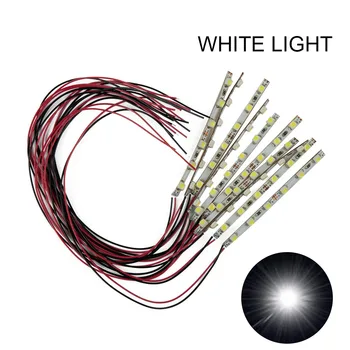 10шт Предварительно подключенных белых полос 6 светодиодов SMD LED Light Самоклеящиеся Гибкие 12 В ~ 18 В Идеально подходят для планировки железных дорог и зданий