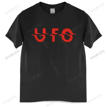 Мужская хлопковая футболка, летняя брендовая футболка, футболки UFO The Rock Band, Черные мужские футболки, крутая повседневная футболка pride, брендовая футболка