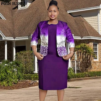 Африканские платья 2XL-5XL размера плюс Для женской одежды, Рождественские комплекты из двух платьев из 2 частей, наряды для вечеринок в африканском стиле с принтом, Женская одежда для вечеринок в Африке 2023 г.