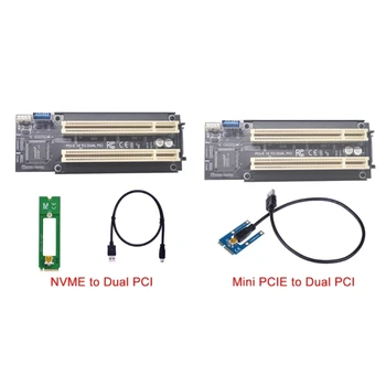 Переходная карта расширения PCI-Express X1 к двум PCI-райзерам, USB-конвертер расширения дополнительных карт для аксессуаров для ПК