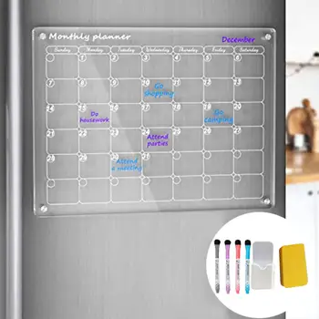 Памятка для холодильника с маркировочной ручкой Магнитное Расписание на неделю Прозрачная наклейка-Календарь на холодильник Расписание на магните на холодильник