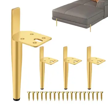 6-Дюймовые металлические мебельные ножки с высокой грузоподъемностью, набор из 4 современных стальных конических боковых мебельных ножек для домашнего диванного стола DIY Project
