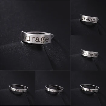 EUEAVAN, EUEAVAN, Модное кольцо для пары для мужчин и женщин, кольца с буквами из нержавеющей стали, Кольца с силой мечты, Модные украшения 2023 года