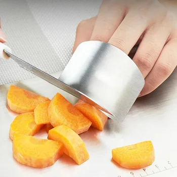 Защитные накладки для пальцев из нержавеющей стали для резки овощей, защищающие ваши пальцы от порезов, Кухонные гаджеты, Кухонные принадлежности