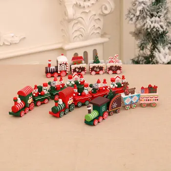 Рождественские украшения Деревянные украшения для окон поезда Рождественские Подарки