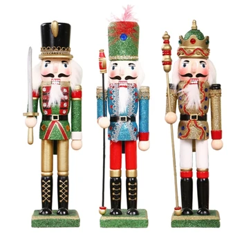 Q1JB Рождественские деревянные щелкунчики Солдатик для домашнего бара Книжная полка Украшение вечеринки