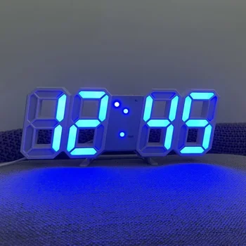 3D светодиодные цифровые часы настенный декор, светящийся Ночной режим, Регулируемые Электронные настольные часы, настенные часы, украшение гостиной Светодиодные часы